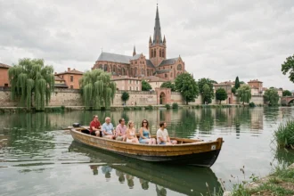 Balade en barque sur le Tarn avec vue sur la cathédrale Sainte-Cécile d'Albi
