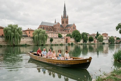 Balade en barque sur le Tarn avec vue sur la cathédrale Sainte-Cécile d'Albi