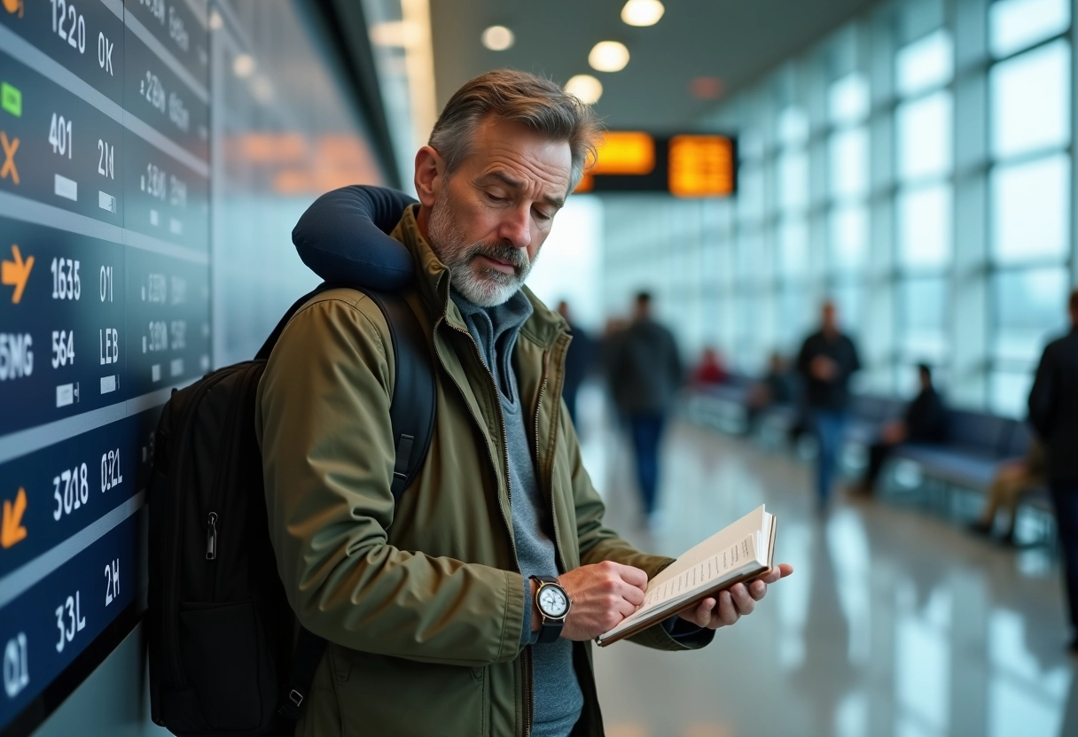 Homme vérifiant son horloge à l